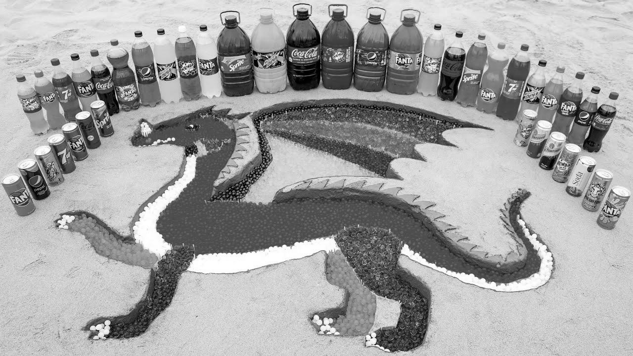 Tips on how to make Rainbow DRAGON with Orbeez Colorful, Huge Coca Cola, Fanta and Mentos & Popular Sodas